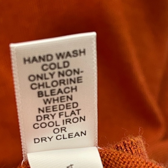 Banana Republic Luxury Brand V-Neck Silk Cashmere Cotton Blend Sweater Orange - Picture 4 of 5